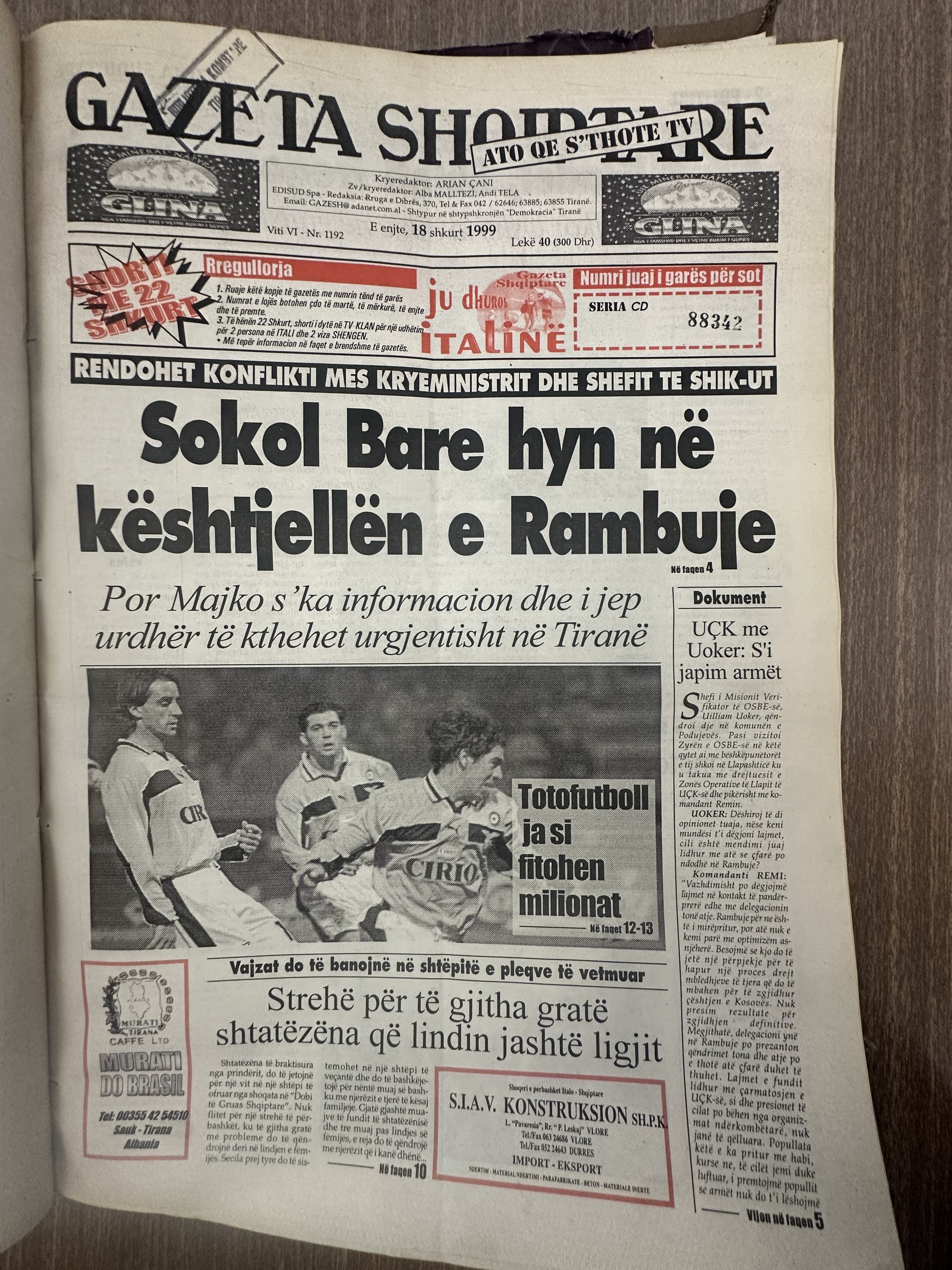 Gazeta Shqiptare 1999-02-18